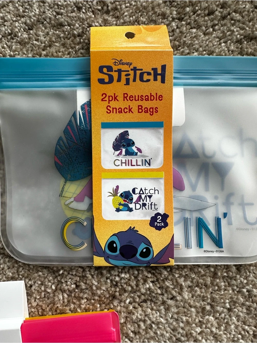 New Disney Set of Reusable Snack Bags